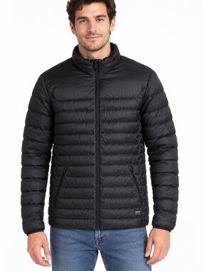 Pull & Bear Black Lightweight Puffer Jacket Size Medium